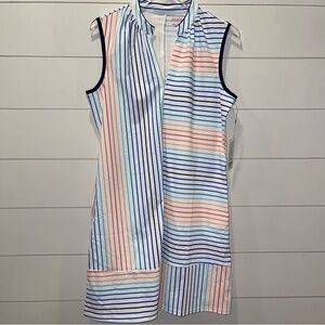 Kinona Sandy Par Striped Sleeveless Dress Womens Large NWT